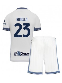 Inter Milan Nicolo Barella #23 Dječji Gostujuci Dres kompleti 2024-25 Kratak Rukavima (+ kratke hlače)